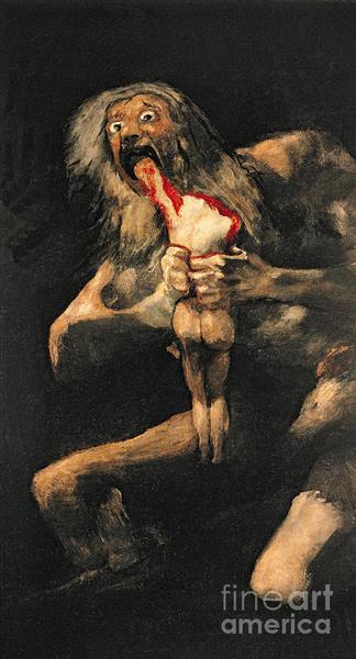 Saturne dévorant un de ses fils, 1819 - 1823 - Francisco de Goya