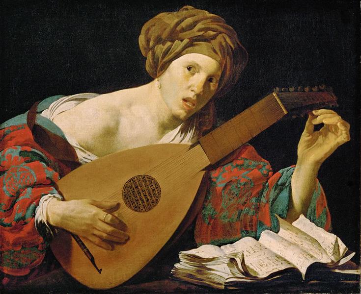 Woman Playing the Lute - Hendrick ter Brugghen
