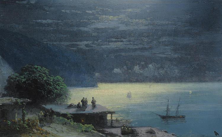 Crimean Coast by Moonlight - Ivan Konstantinovich Aivazovskii