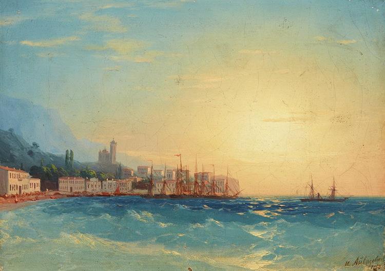Harbor with Ships - Ivan Konstantinovich Aivazovskii