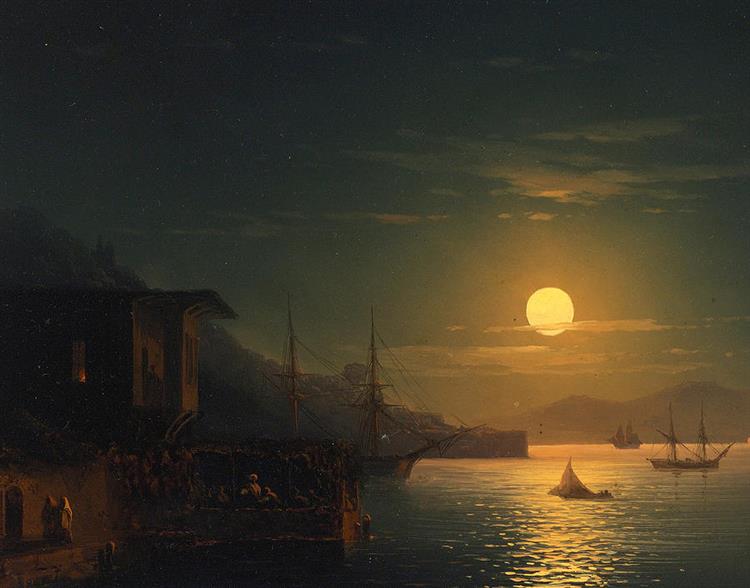 Moonlight on the Bosphorus - Ivan Konstantinovich Aivazovskii
