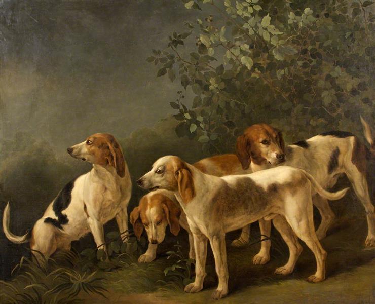 Harriers (Four Hounds) - Jean-Baptiste Oudry