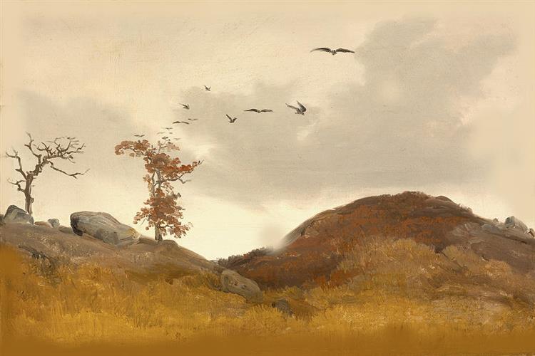 Landscape with Crows - Karl Lessing
