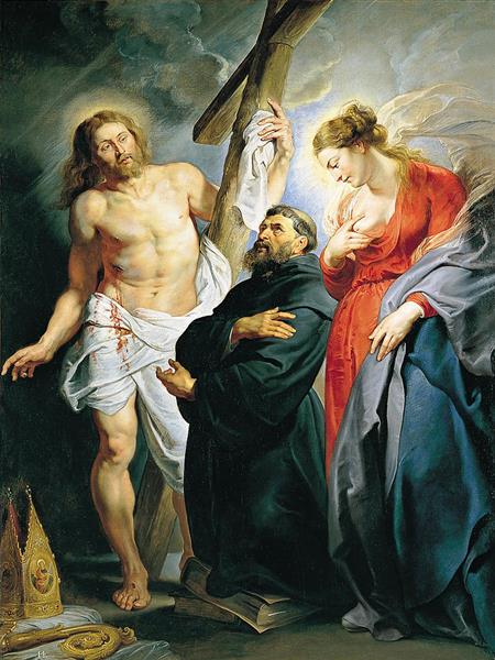 Saint Augustine between Christ and the Virgin - Peter Paul Rubens