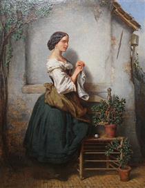 Knitting Woman - Pieter Alardus Haaxman