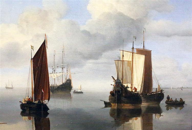 Calm: Fishing Boats Under Sail - Willem van de Velde the Younger