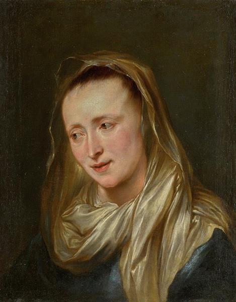 Head of a Woman Probably the Virgin - Anton van Dyck