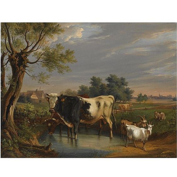 Cattle in a summer landscape - Cornelis Kimmel