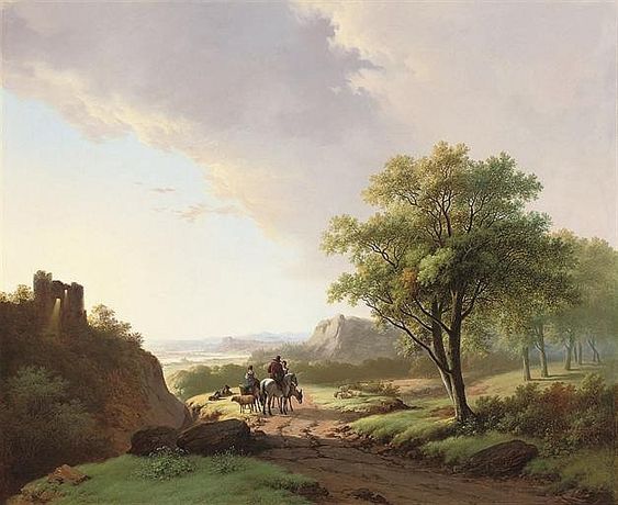 Travellers on the way to market - Cornelis Kimmel