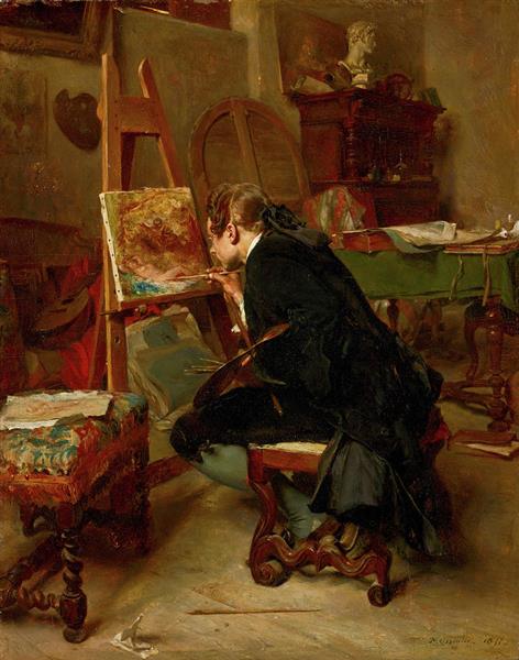 A Painter, 1855 - Ернест Месоньє