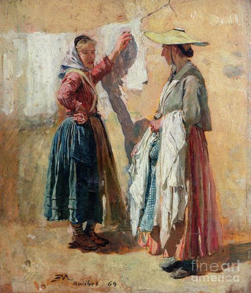 Washerwomen in Antibes - Jean-Louis-Ernest Meissonier
