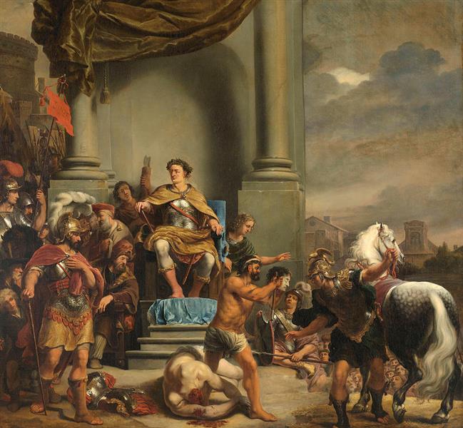 Consul Titus Manlius Torquatus Orders the Beheading of His Son, 1664 - Фердинанд Боль