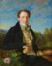 Self portrait at the age of 35 - Фердинанд Георг Вальдмюллер