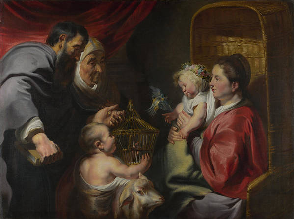 The Virgin and Child with Saint John and His Parents - Якоб Йорданс