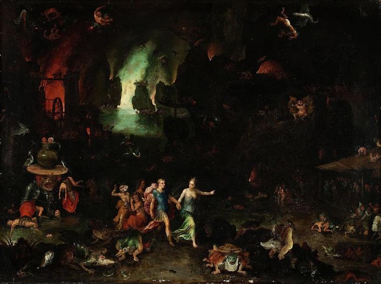 Aeneas and the Cumaean Sibyl in the Underworld - Jan Brueghel el Viejo