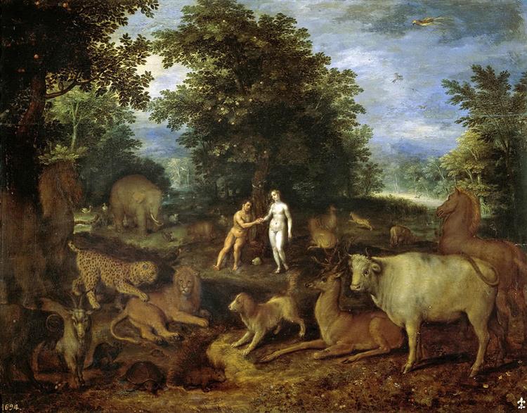 Adam and Eve in Paradise - Ян Брейгель