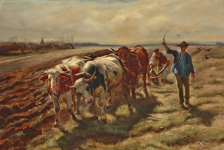 Oxen Plowing - Роза Бонёр