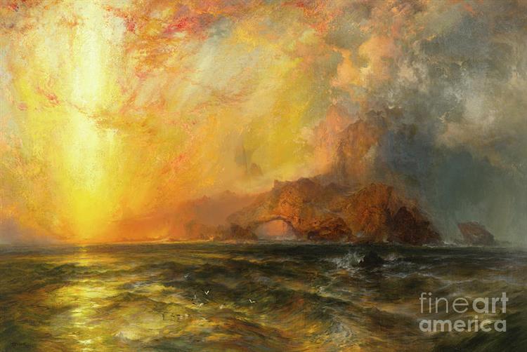 Fiercely the Red Sun Descending Burned His Way Along the Heavens - Thomas Moran