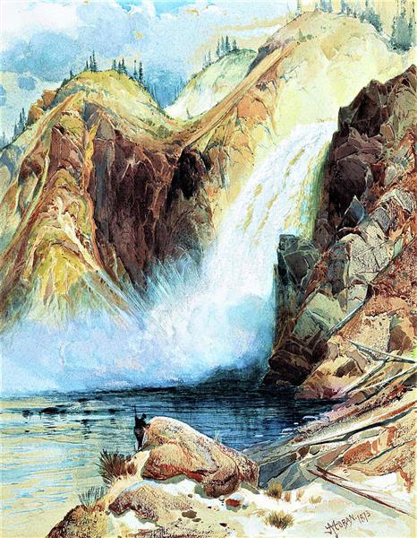 Upper Falls of the Yellowstone - Томас Моран