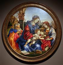The Holy Family with Saint John the Baptist and Saint Margaret - Filippino Lippi