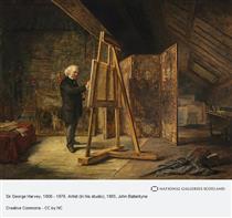 Sir George Harvey, 1806 - 1876. Artist (In his studio) - John Ballantyne