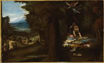 Sleeping Apollo, Muses and Fama - Лоренцо Лотто