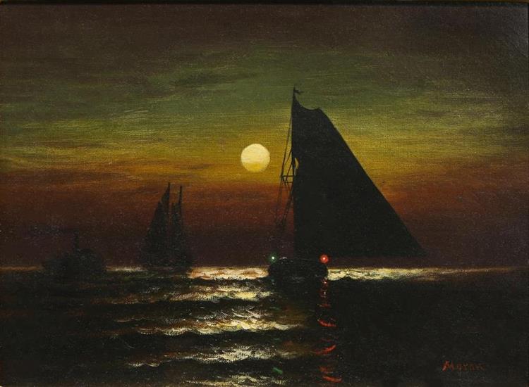 Moonlight Sail - Edward Moran
