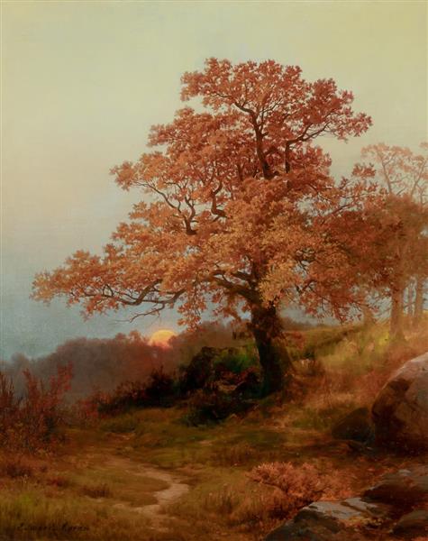 The Oak Tree in Autumn - Edward Moran