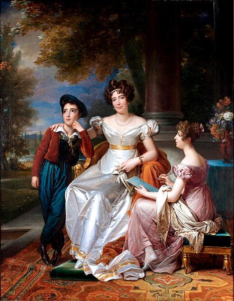 Portrait of Zoe Victoire Talon Countess of Cayla with Her Children Ugoline and Ugolin - François Gérard