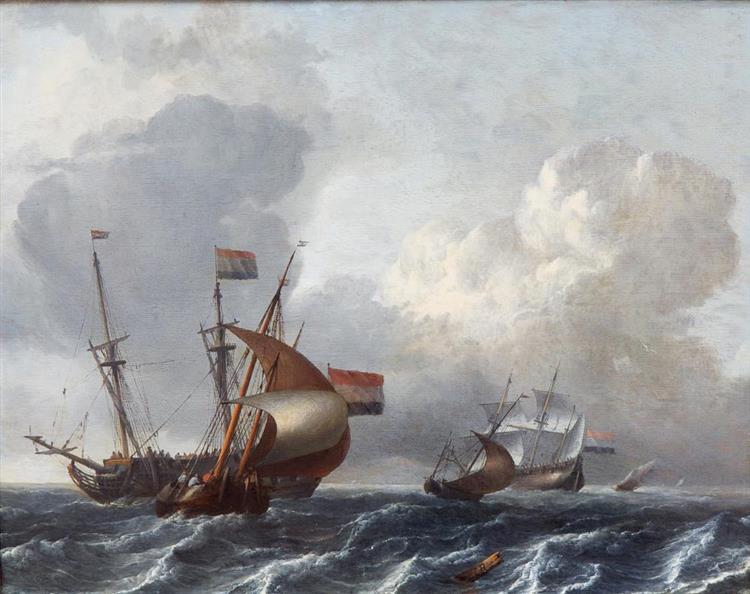 Lurching ships in an upcoming storm - Aernout Smit