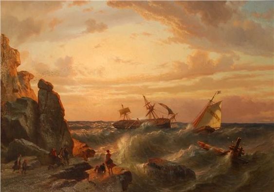 Paysage côtier avec naufrage - Alexandre Thomas Francia