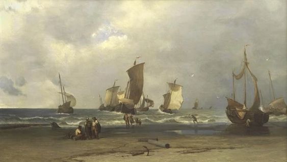 Fisherfolk on the shore - Alexandre Thomas Francia