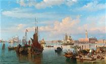 The Bacino di San Marco with the Doge’s Palace and Santa Maria della Salute in the distance - Alexandre Thomas Francia