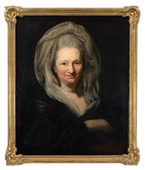 Portrait of Jeanne Marie Chodowiecka with hood and white veil - Anton Graff