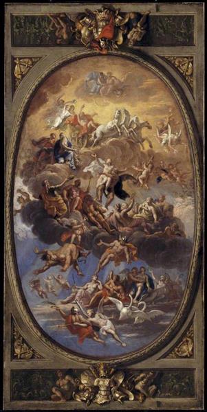 Sketch for a Ceiling Decoration: An Assembly of the Gods - Antonio Verrio