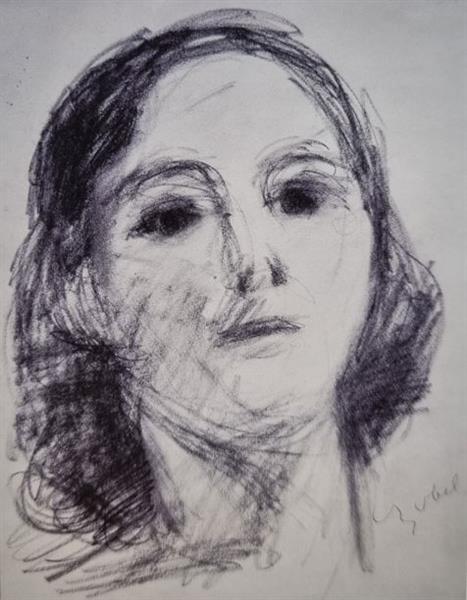 Czóbel Béla Drawing Women Head 1930, 1930 - Bela Czobel