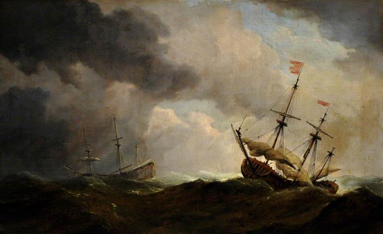 Shipping in a Rough Sea - Charles Brooking