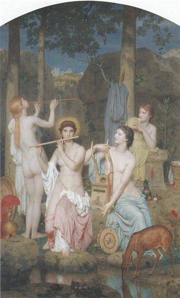 Minerva and the Three Graces - Charles Gleyre