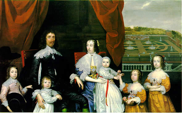 1.er Barón de Hadham y su familia - Cornelius Johnson