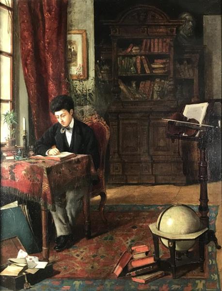 Gentleman in his library - Eduard Ender