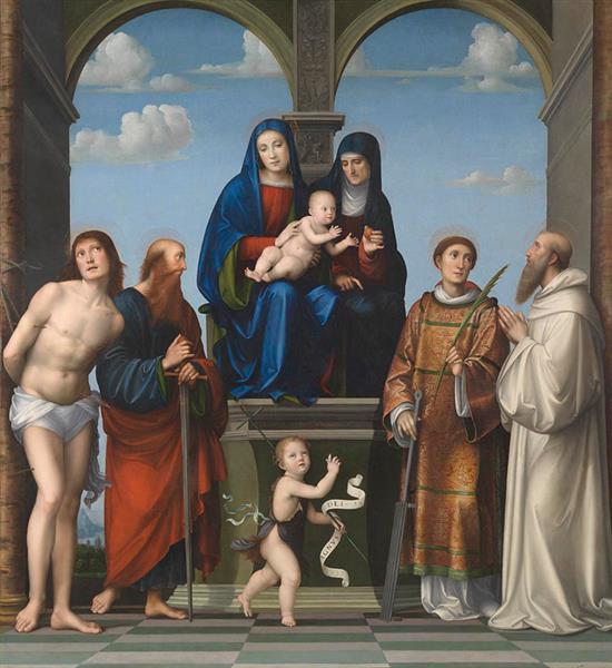 Saint Anne with the Virgin and Four Saints - Francesco Francia