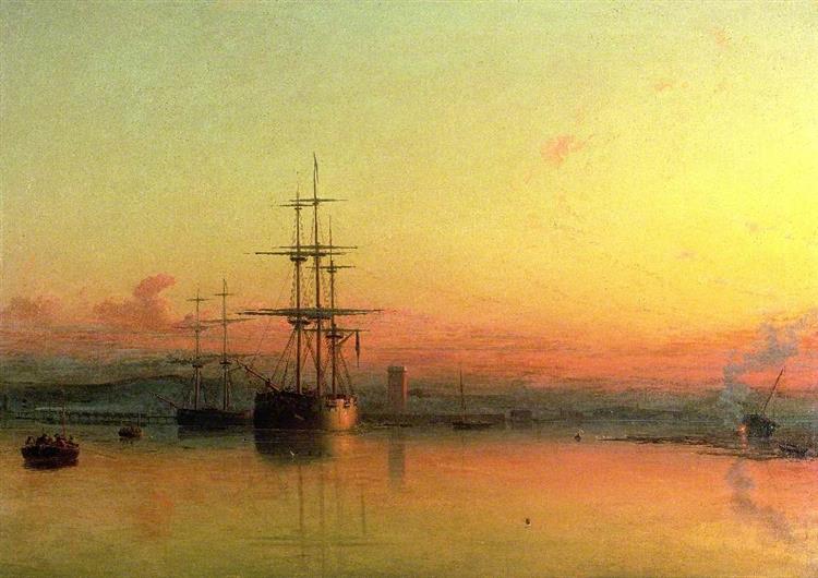 Dead Calm, Sunset at the Bight of Exmouth - Francis Danby