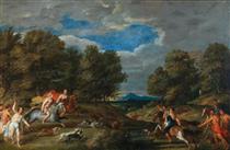 Meleager and Atalanta hunting the Calydonian boar - Frans Wouters