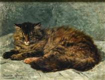 Cat with closed eyes - Henriëtte Ronner-Knip