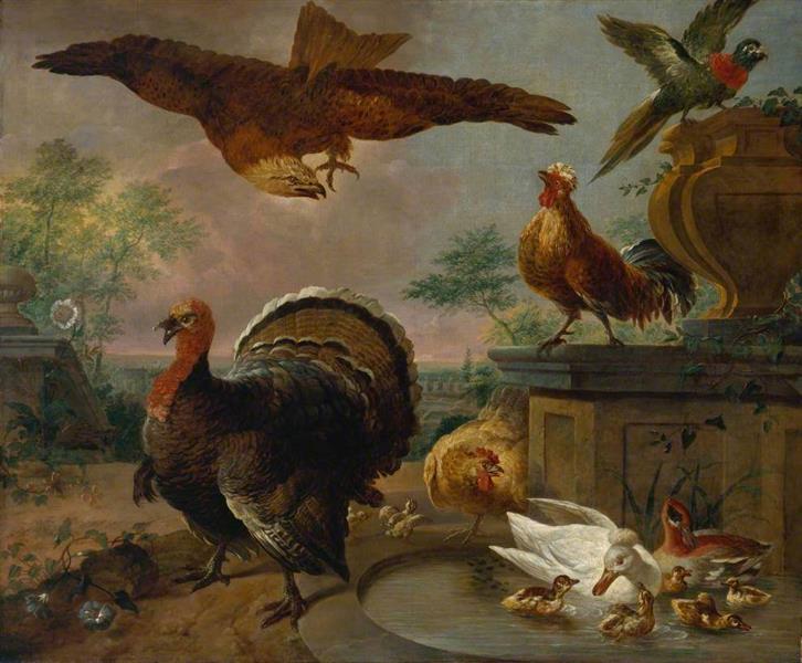 A Turkey and other Fowl in a Park - Jan Griffier I