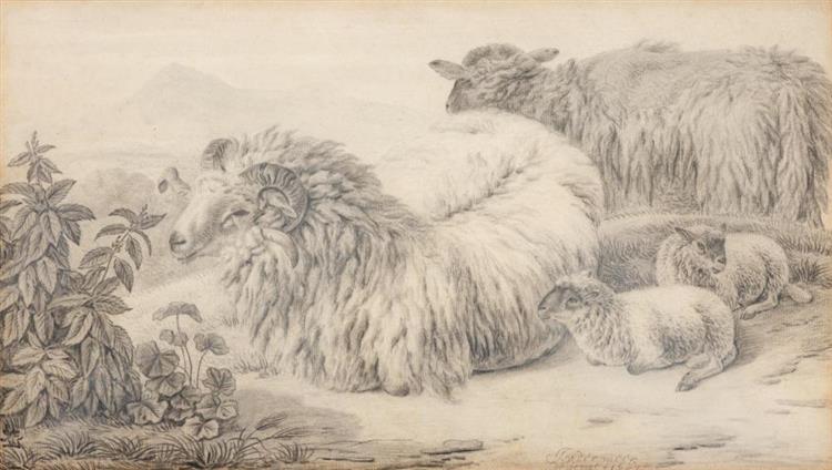 Rastende Schafe - Jan van der Meer II