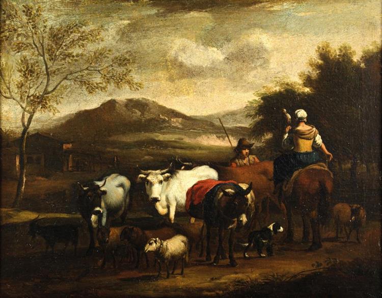 Paesaggio con pastori e armenti - Johann Heinrich Roos