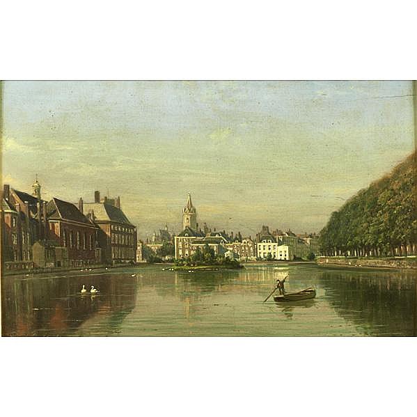 View of the Hofvijver, The Hague - Johannes Joseph Destrée