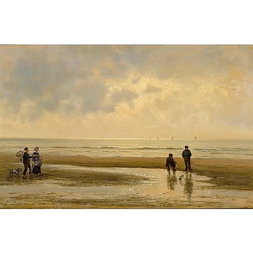 Figures on the beach - Johannes Joseph Destrée