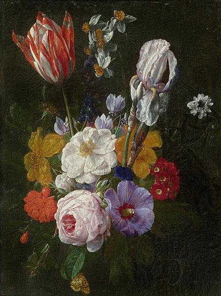 Blumenbouquet mit Rosen und Tulpen - Nicolaes van Verendael